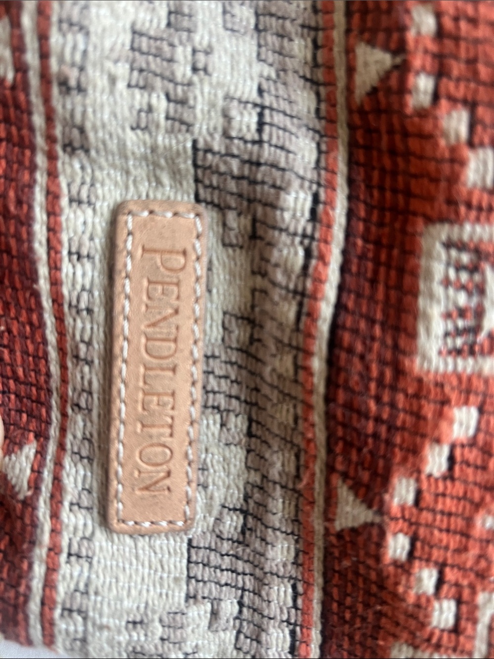Pendleton Rust Orange & Cream Patterned Woven Crossbody Bag - Picture 4 of 5